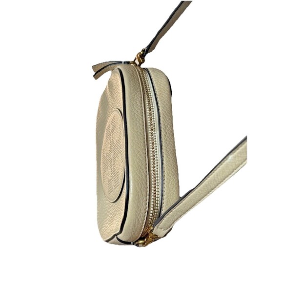 Tory Burch Women's Small Leather Beige Crossbody Bag Big Logo - Picture 8 of 13